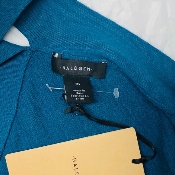 Nordstrom Halogen NEW Cross Top V Neck Front BackTeal Moroccan - Picture 7 of 9